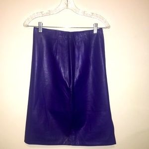 Firenze Santa Barbara Vintage 100% Grape Purple Leather Pencil Skirt